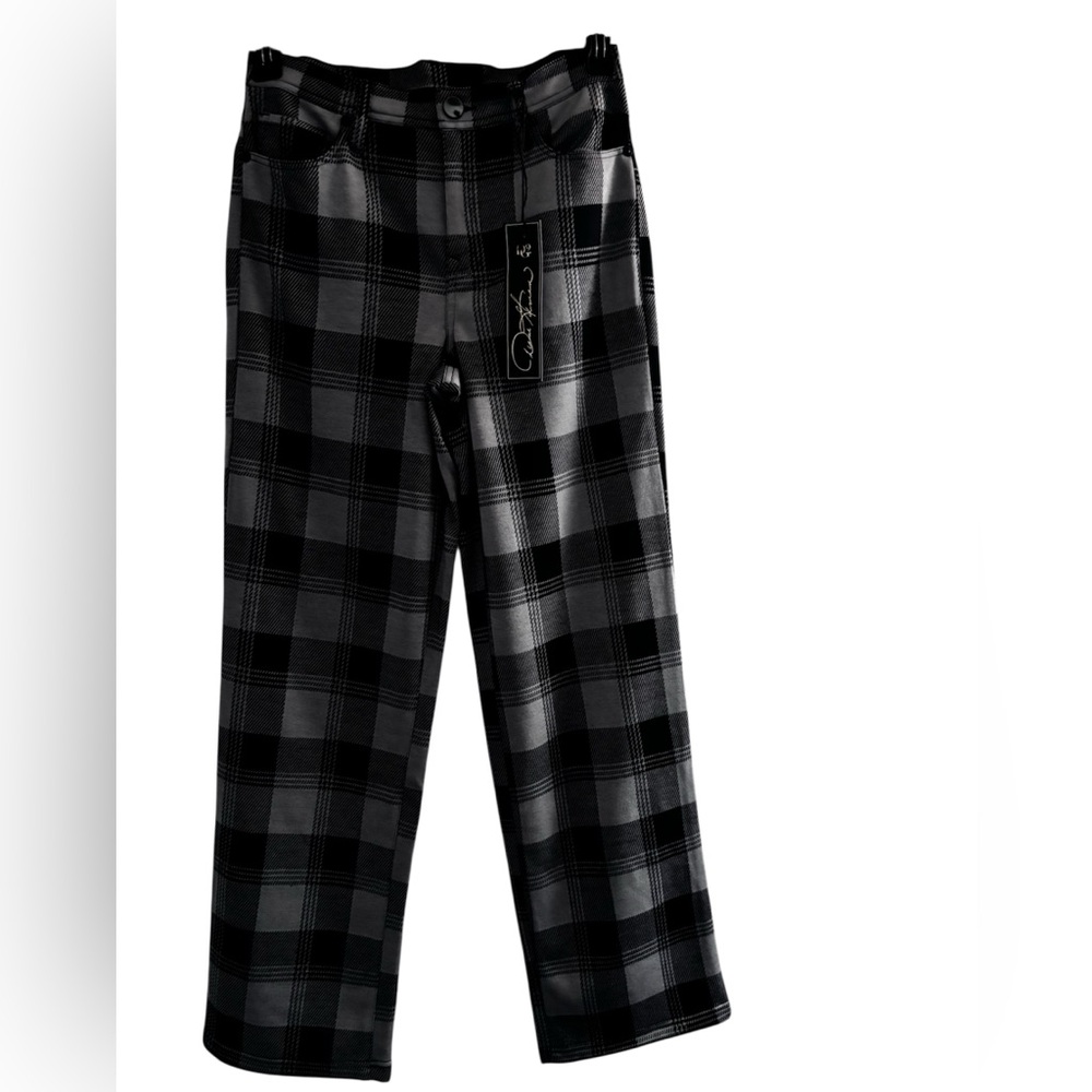 DG2 by Diane Gilman Black and Gray Checkered Women’s Pants
